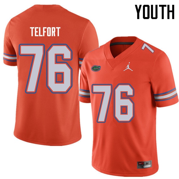 Jordan Brand Youth #76 Kadeem Telfort Florida Gators College Football Jerseys Sale-Orange